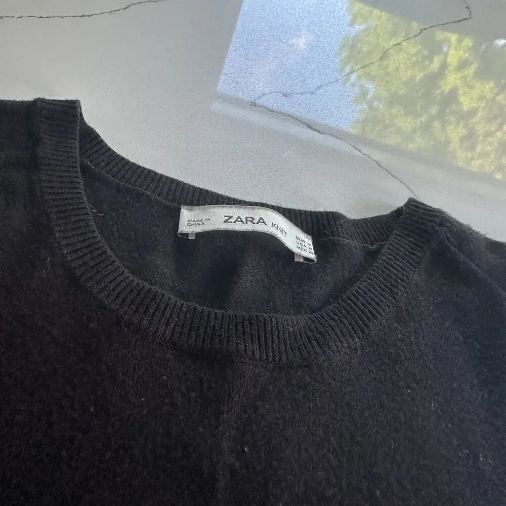 ZARA | Knit Sleeveless Sweater Tank | Black | Size Medium | Soft Stretch - Picture 6 of 15